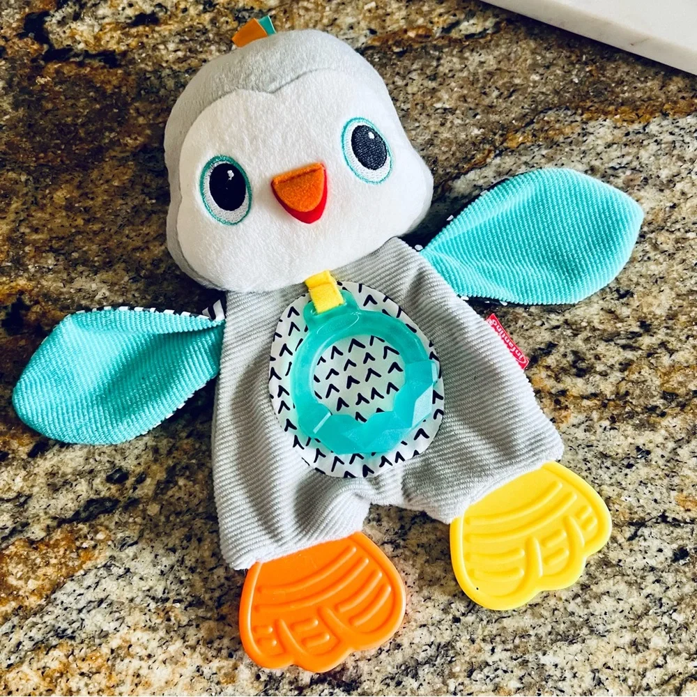 Baby Sensory Toy Bundle: Rattle & Penguin Teether